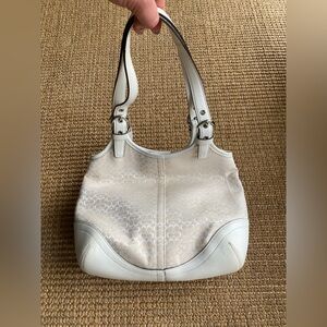 Coach mini soho signature shoulder bag with dust bag. Minor marks pictured